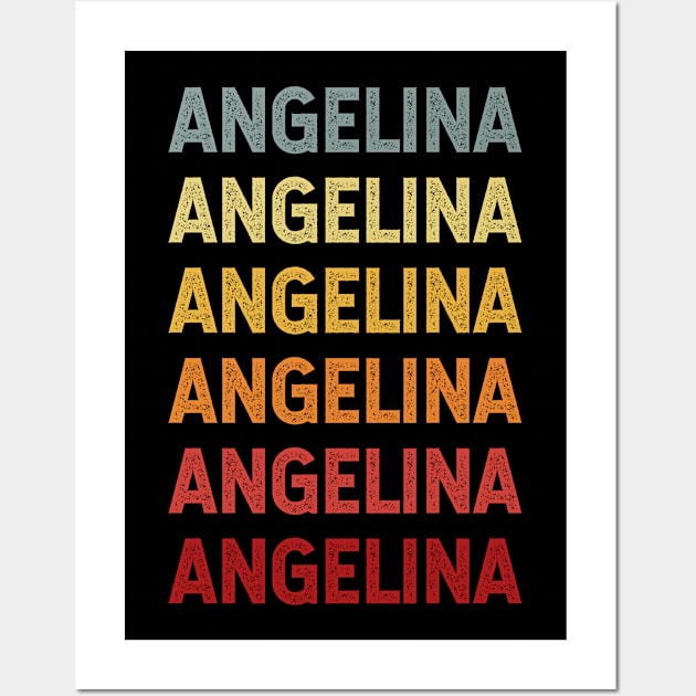 Angelina Name Vintage Retro Gift Named Angelina Wall Art by CoolDesignsDz